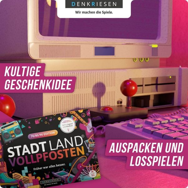Produktbild: DENKRIESEN - STADT LAND VOLLPFOSTEN&reg; - 70/80/90 EDITION - "Fr&uuml;her war alles besser." - A4