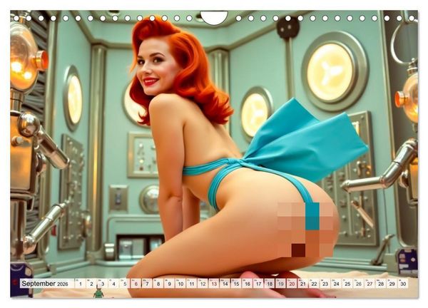 Produktbild: Atomic Beauties &ndash; The Retro Future Calendar (Wandkalender 2026 DIN A4 quer), CALVENDO Monatskalender