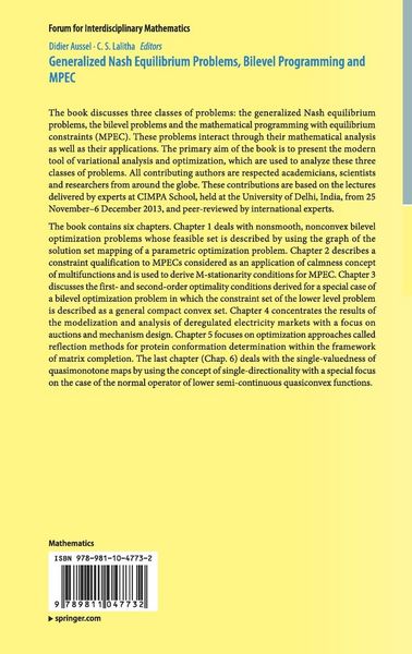 Produktbild: Generalized Nash Equilibrium Problems, Bilevel Programming and MPEC