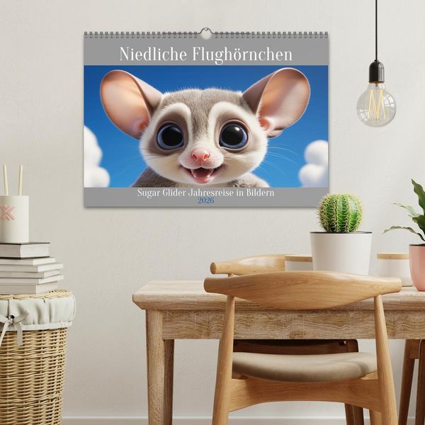 Produktbild: Niedliche Flugh&ouml;rnchen - Sugar Glider Jahresreise (Wandkalender 2026 DIN A3 quer), CALVENDO Monatskalender