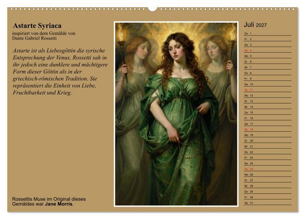 Produktbild: Rossettis Musen, neue Bilder zu symbolistischen Traumwelten (hochwertiger Premium Wandkalender 2027 DIN A2 quer), Kunstdruck in Hochglanz