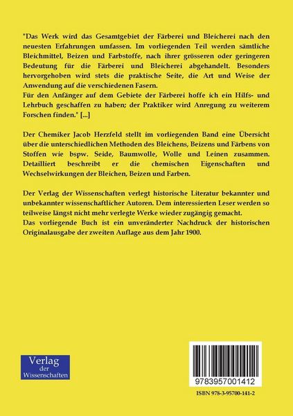 Produktbild: Die Bleichmittel, Beizen und Farbstoffe