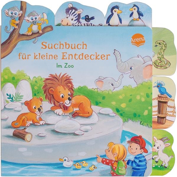 Suchbuch für kleine Entdecker. Im Zoo, Gebundene Ausgabe von Sabine Kraushaar, Arena, 978-3-401-71850-7