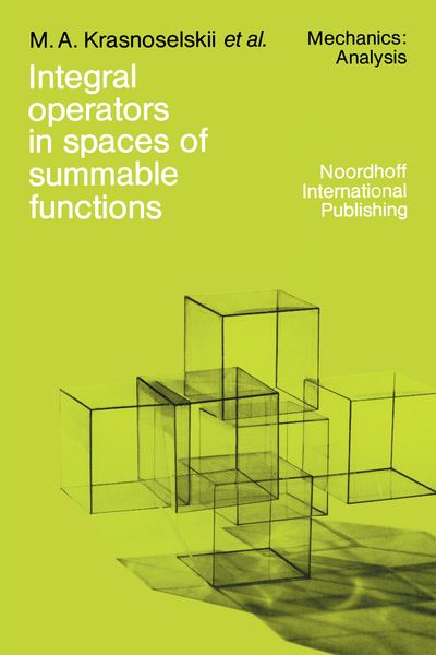 Produktbild: Integral operators in spaces of summable functions