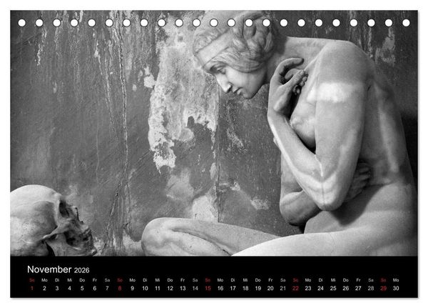 Produktbild: Lebende Steine - Skulpturen auf dem Friedhof Staglieno (Tischkalender 2026 DIN A5 quer), CALVENDO Monatskalender