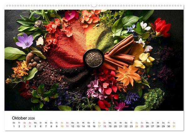 Produktbild: K&uuml;chenkalender Gew&uuml;rzwelt (Wandkalender 2026 DIN A2 quer), CALVENDO Monatskalender