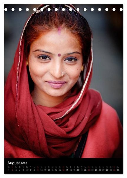 Produktbild: Portraits aus Indien (Tischkalender 2026 DIN A5 hoch), CALVENDO Monatskalender