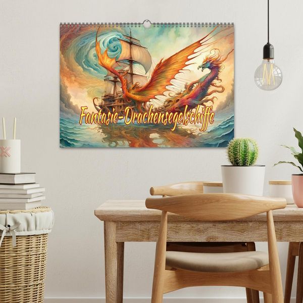 Produktbild: Fantasie-Drachensegelschiffe (Wandkalender 2026 DIN A3 quer), CALVENDO Monatskalender