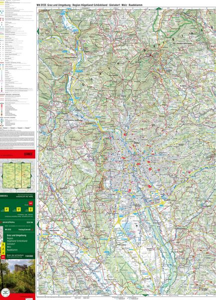 Produktbild: freytag & berndt Wanderkarte WK 0133 Graz und Umgebung, Region H&uuml;gelland-Sch&ouml;cklland - Gleisdorf - Weiz - Raabklamm 1:50.000