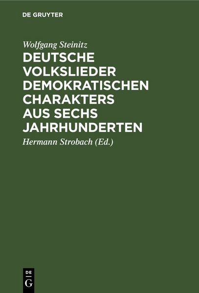 Produktbild: Deutsche Volkslieder demokratischen Charakters aus sechs Jahrhunderten