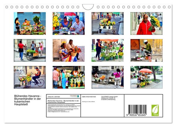 Produktbild: Bl&uuml;hendes Havanna - Blumenh&auml;ndler in der kubanischen Hauptstadt (Wandkalender 2026 DIN A4 quer), CALVENDO Monatskalender