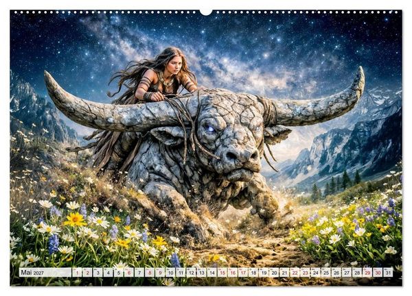 Produktbild: Sternzeichen - Die M&auml;chte des Tierkreises (hochwertiger Premium Wandkalender 2027 DIN A2 quer), Kunstdruck in Hochglanz