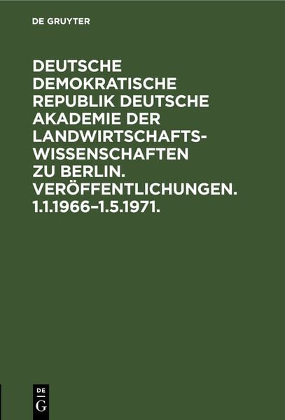 Produktbild: Ver&ouml;ffentlichungen. 1.1.1966&ndash;1.5.1971