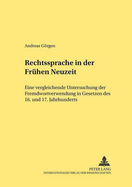 Produktbild: Rechtssprache in der Fr&uuml;hen Neuzeit