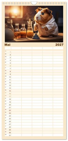 Produktbild: Familienplaner 2027 - Meerschweinchen mal anders! mit 5 Spalten (Wandkalender, 21 x 45 cm) CALVENDO