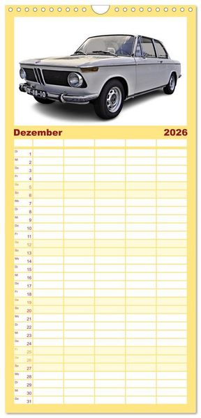 Produktbild: Familienplaner 2026 - Mein Autokalender mit 5 Spalten (Wandkalender, 21 x 45 cm) CALVENDO