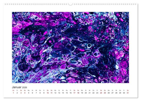 Produktbild: Dein abstraktes Jahr mit der Farbe Purpur (Wandkalender 2026 DIN A2 quer), CALVENDO Monatskalender