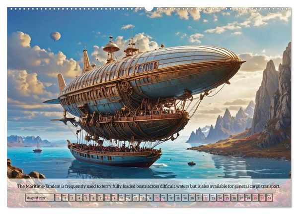 Produktbild: Chronicles of the crimson sky - A Steampunk Journey (Wall Calendar 2027 DIN A2 landscape), CALVENDO 12 Month Wall Calendar