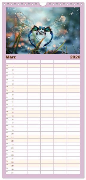 Produktbild: Familienplaner 2026 - Mit dem Herzen der Natur mit 5 Spalten (Wandkalender, 21 x 45 cm) CALVENDO