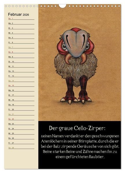 Produktbild: Fabelhafte Wesen / Geburtstagskalender (Wandkalender 2026 DIN A3 hoch), CALVENDO Monatskalender