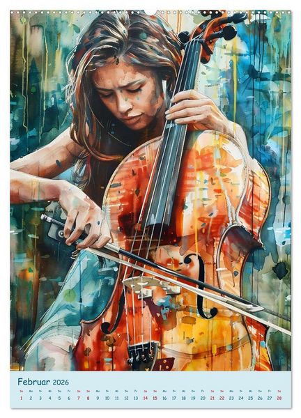 Produktbild: Die Farben der Musik (hochwertiger Premium Wandkalender 2026 DIN A2 hoch), Kunstdruck in Hochglanz