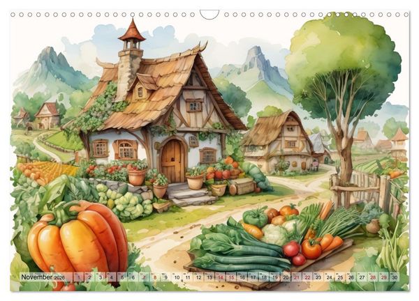 Produktbild: Gem&uuml;siges - Reise ins Land des Gem&uuml;ses (Wandkalender 2026 DIN A3 quer), CALVENDO Monatskalender