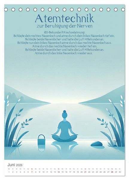 Produktbild: Dein Anti-Stress Kalender - Monatliche Inspirationen f&uuml;r mehr Entspannung (Tischkalender 2026 DIN A5 hoch), CALVENDO Monatskalender
