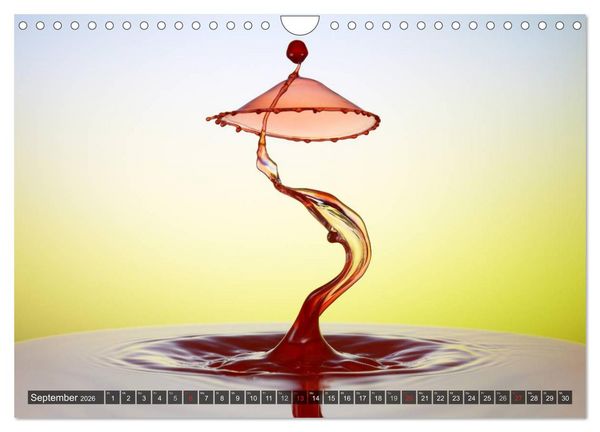 Produktbild: Wassertropfen Kunst Fotografie (Wandkalender 2026 DIN A4 quer), CALVENDO Monatskalender