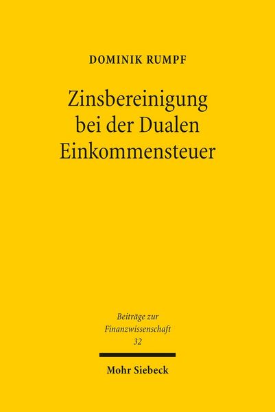 Produktbild: Zinsbereinigung bei der Dualen Einkommensteuer