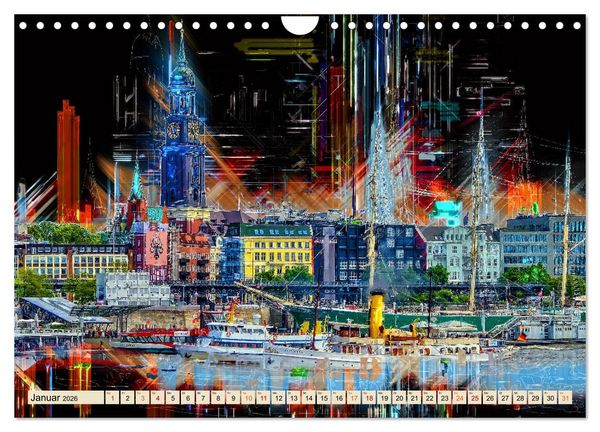 Produktbild: Hamburg abstrakt (Wandkalender 2026 DIN A4 quer), CALVENDO Monatskalender