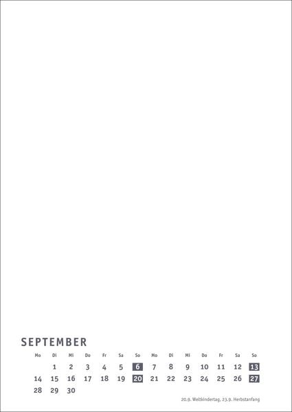 Produktbild: Premium-Bastelkalender weiß A4 2026