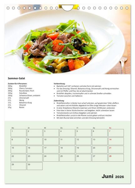 Produktbild: Der tolle Rezeptkalender (Wandkalender 2026 DIN A4 hoch), CALVENDO Monatskalender