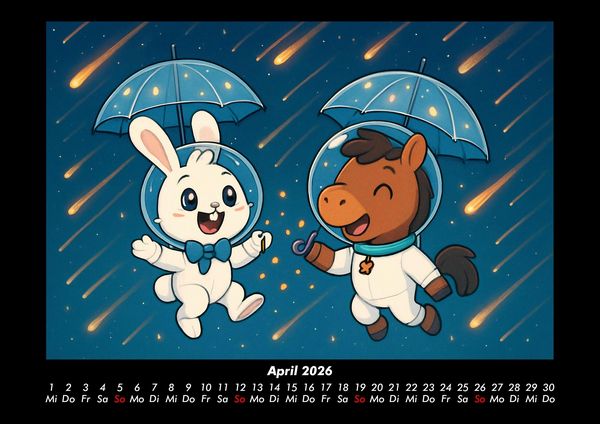 Produktbild: Bouncy & Huf - Im Weltraum 2026 Fotokalender DIN A3