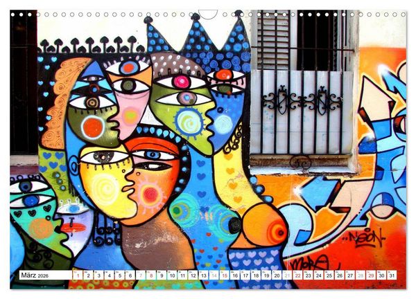 Produktbild: Gesichter Kubas - Havanna Graffiti (Wandkalender 2026 DIN A3 quer), CALVENDO Monatskalender