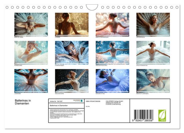 Produktbild: Ballerinas in Diamanten (Wandkalender 2026 DIN A4 quer), CALVENDO Monatskalender