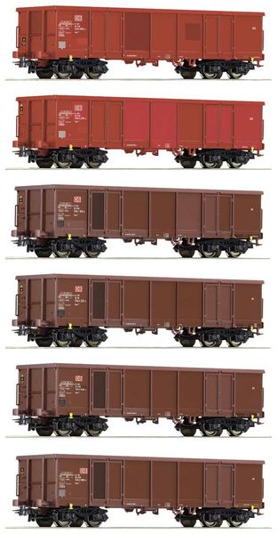 Roco 75858 H0 6er-Set Offene Güterwagen der DB AG