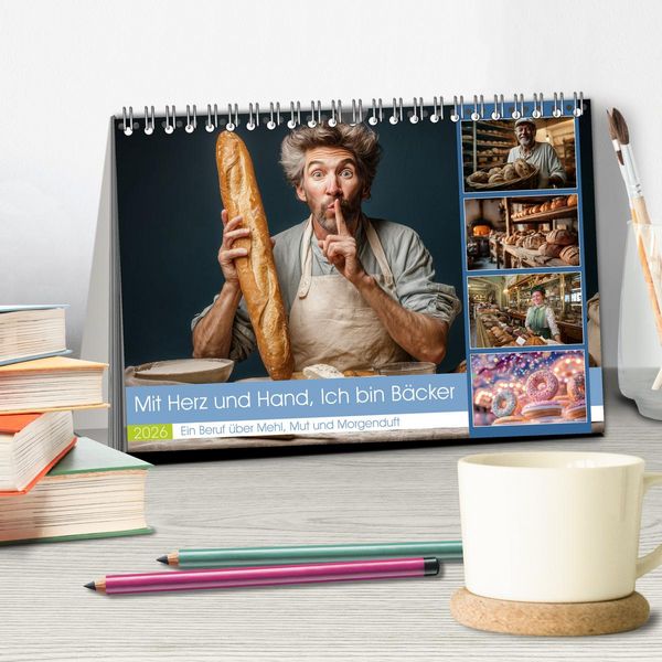 Produktbild: Mit Herz und Hand, Ich bin B&auml;cker (Tischkalender 2026 DIN A5 quer), CALVENDO Monatskalender