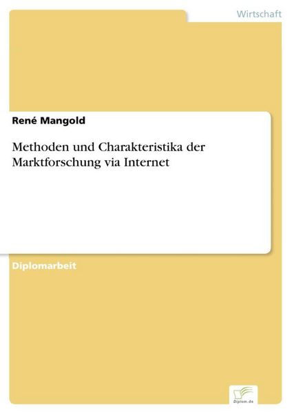 Produktbild: Methoden und Charakteristika der Marktforschung via Internet