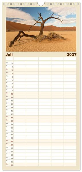 Produktbild: Familienplaner 2027 - Lichterf&uuml;lltes Namibia mit 5 Spalten (Wandkalender, 21 x 45 cm) CALVENDO