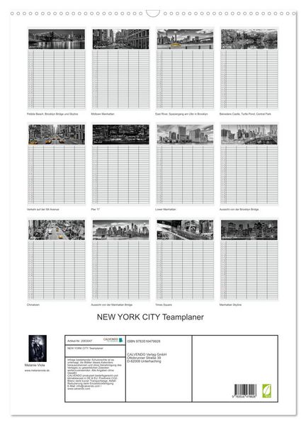 Produktbild: NEW YORK CITY Teamplaner (Wandkalender 2026 DIN A2 hoch), CALVENDO Monatskalender