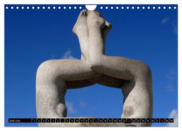 Produktbild: Vigeland Skulpturen Park Oslo (Wandkalender 2026 DIN A4 quer), CALVENDO Monatskalender
