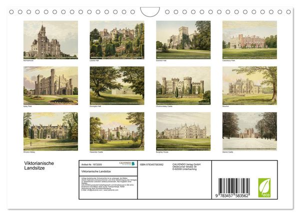 Produktbild: Viktorianische Landsitze (Wandkalender 2026 DIN A4 quer), CALVENDO Monatskalender