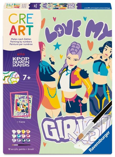 Produktbild: CreArt, Malen nach Zahlen Kinder Netflix KPop Demon Hunters - LOVE MY GIRLS!
