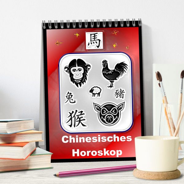 Produktbild: Chinesisches Horoskop (Tischkalender 2026 DIN A5 hoch), CALVENDO Monatskalender