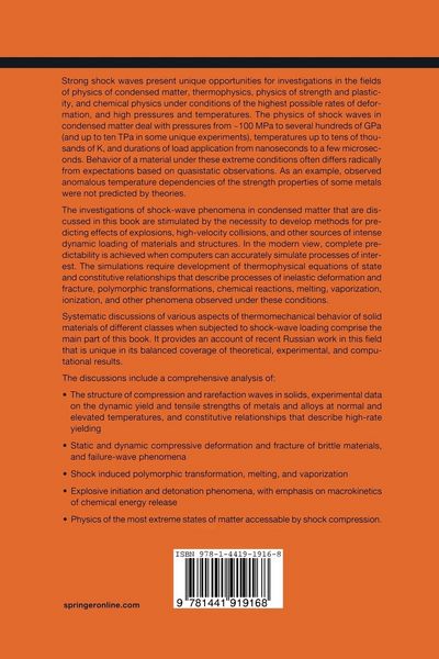 Produktbild: Shock-Wave Phenomena and the Properties of Condensed Matter