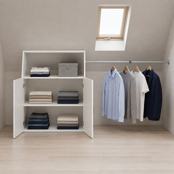 Produktbild: Dachschr&auml;gen Kleiderschrank mit Stange Dacho M