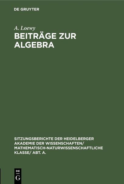 Produktbild: Beitr&auml;ge zur Algebra
