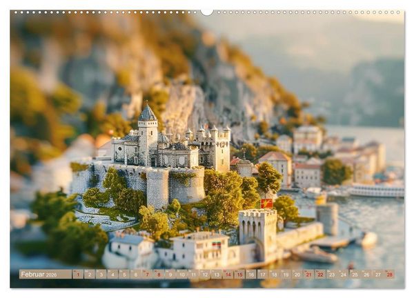 Produktbild: Miniaturwelt Burgen und Schl&ouml;sser (Wandkalender 2026 DIN A2 quer), CALVENDO Monatskalender
