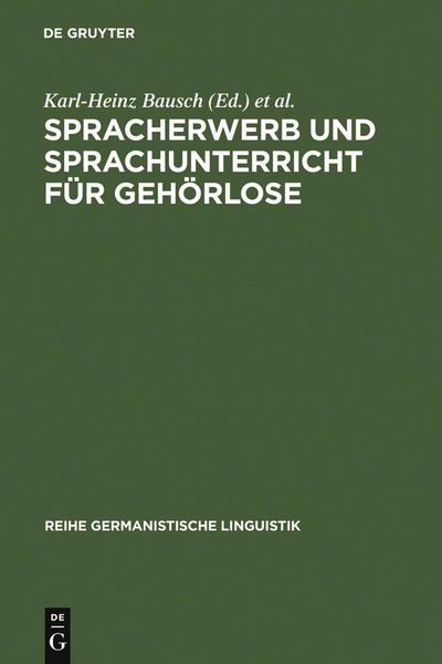 Produktbild: Spracherwerb und Sprachunterricht f&uuml;r Geh&ouml;rlose