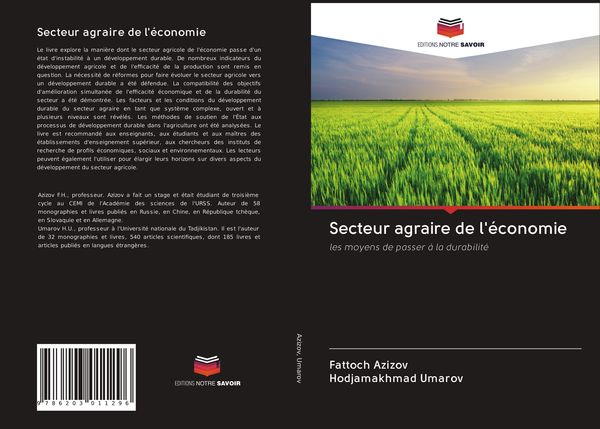 Produktbild: Secteur agraire de l'&eacute;conomie